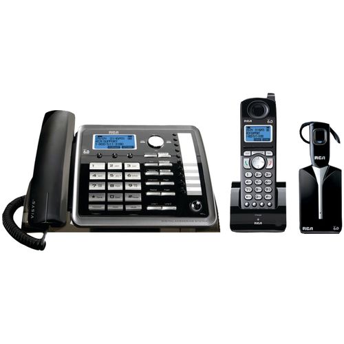 RCA 25270RE3 2-Line Expandable Corded/Cordless/Headset Phone System with Caller ID & Answerer