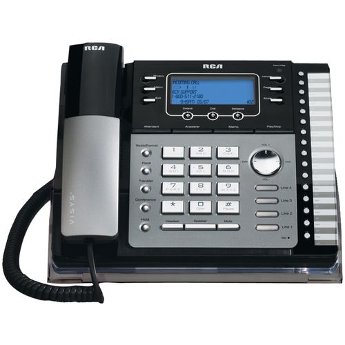 RCA 25425RE1 4-Line Corded Phone (With Caller ID, answering system & auto attendant)