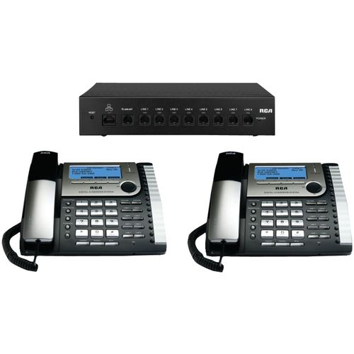 RCA 25800 8-Line Phone System Starter Pack with Router & 2 Phones