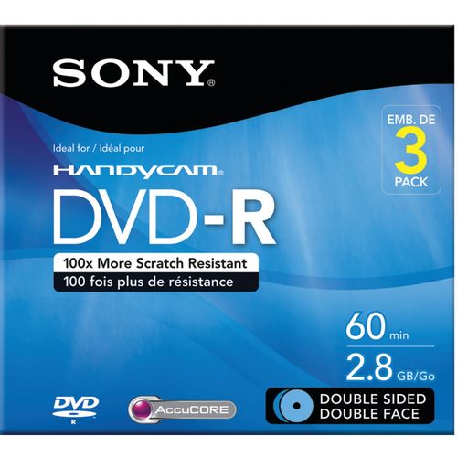 SONY 3DMR60DSR1HC 2.8GB Double-Sided DVD-R, 3 pk