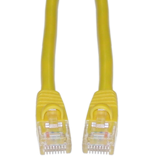 Cat 6a Yellow Ethernet Patch Cable, Snagless / Molded Boot, 500 MHz, 35 foot