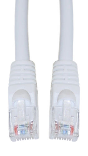 Cat 6a White Ethernet Patch Cable, Snagless / Molded Boot, 500 MHz, 7 foot