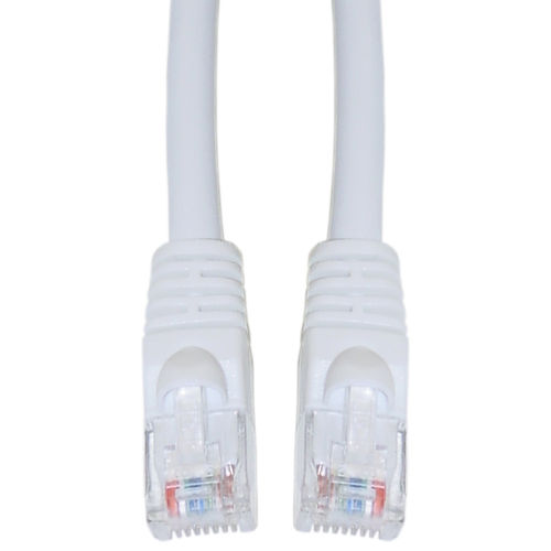 Cat 6a White Ethernet Patch Cable, Snagless / Molded Boot, 500 MHz, 35 foot