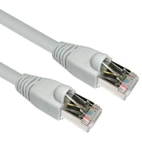 Shielded Cat 6a Gray Ethernet Patch Cable, Snagless / Molded Boot, 500 MHz, 1 foot