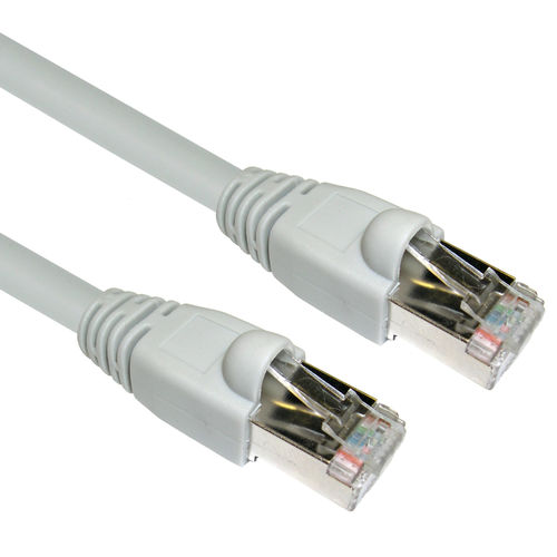 Shielded Cat 6a Gray Ethernet Patch Cable, Snagless / Molded Boot, 500 MHz, 75 foot