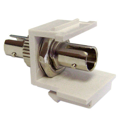 Keystone, White, ST Fiber Optic Network Coupler