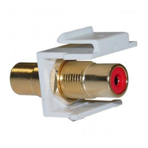 Keystone Insert, White, RCA Female Coupler (Red RCA)