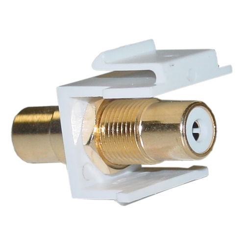 Keystone Insert, White, RCA Female Coupler (White RCA)