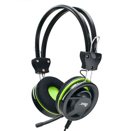 Stereo Headset with Microphone, Modern Style Green Ring Design