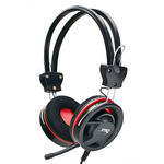 Stereo Headset with Microphone, Modern Style Red Ring Design