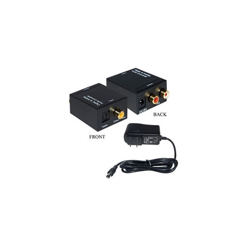 Digital to Analog Audio Converter, Powered, RCA Female (Digital Coaxial) to Dual RCA Female (Analog)