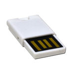Micro SD USB 2.0 Card Reader, White, Key Chain / Charm