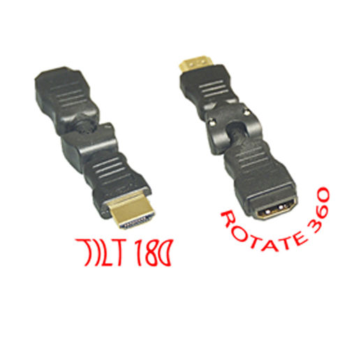 HDMI Swivel Adapter, HDMI Male To HDMI Female, Rotates 360 Degrees, Tilts 180 Degrees