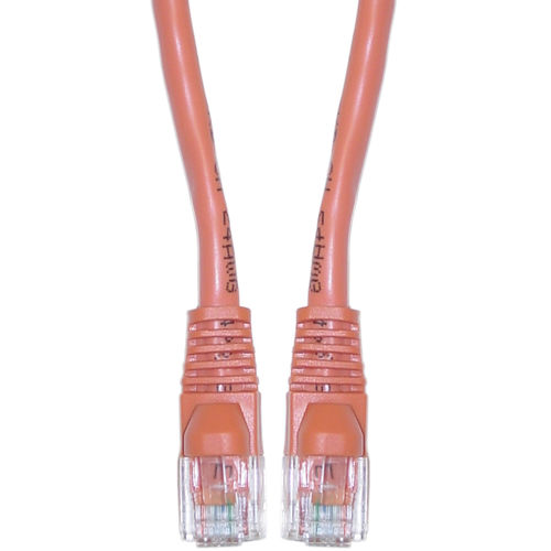 Cat 6a Orange Ethernet Patch Cable, Snagless / Molded Boot, 500 MHz, 10 foot
