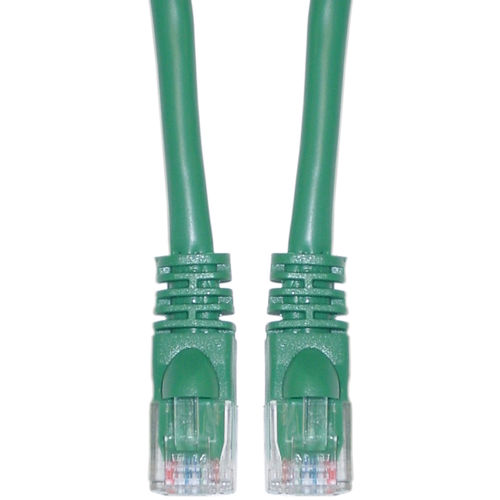 Cat 6a Green Ethernet Patch Cable, Snagless / Molded Boot, 500 MHz, 7 foot