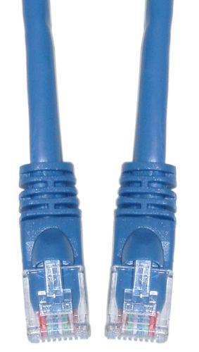 Cat 6a Blue Ethernet Patch Cable, Snagless / Molded Boot, 500 MHz, 25 foot