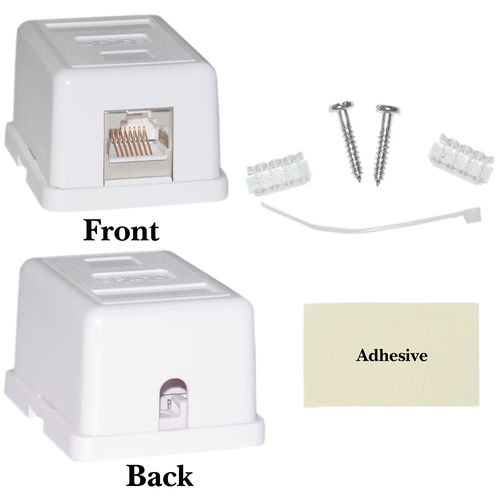 Cat 5e Single Surface Mount Box, Unshielded