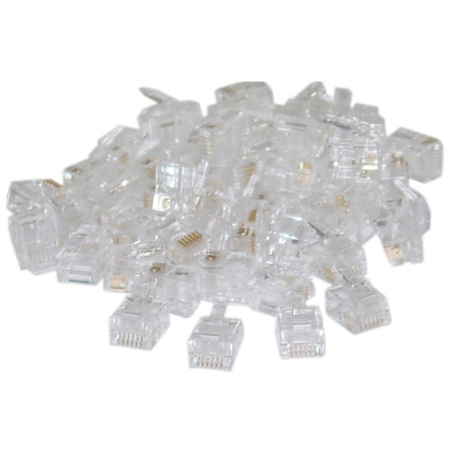 Phone / Data RJ12 Crimp Connectors for Flat Cable, 6P6C, 50 Pieces