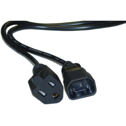 Power Cord Adapter, Black, C14 to NEMA 5-15R, 10 Amp, UL / CSA rated, 6 foot