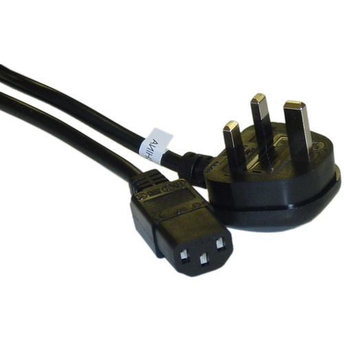England / UK Computer / Monitor Power Cord with Fuse, BS 1363 to C13, VDE Approved, 6 foot