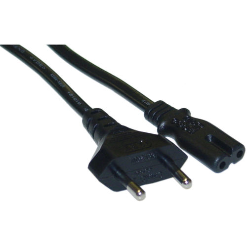 European NoteBook Power Cord, Europlug or CE 7 / 7 to C7, Non-Polarized, VDE Approved, 6 foot
