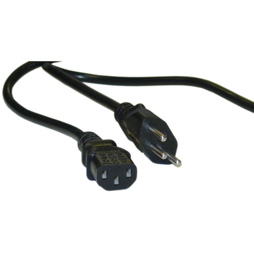Swiss 3 Prong Computer / Monitor Power Cord, Black, SE 1011 to C13, VDE Approved, 6 foot