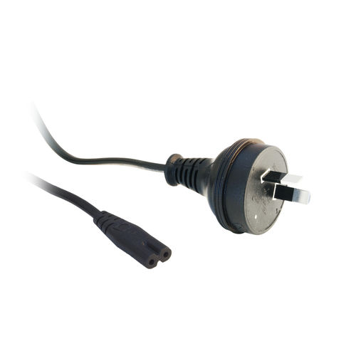 Australian Notebook Power Cord, AS / NZS 3112 (No Earth Pin) to C7, VDE Approved, 6 foot