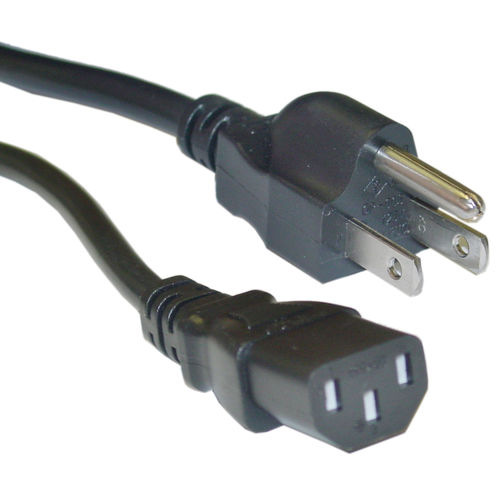 Japanese Computer / Monitor Power Cord, Black, JIS C 8303 Class I to C13, PSE Approved, 6 foot