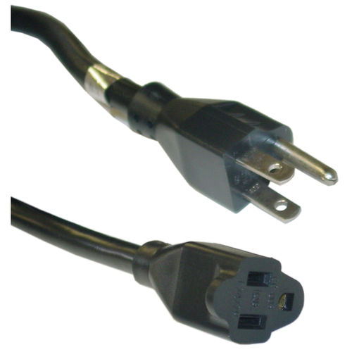 Power Extension Cord, Black, SJT, 14 AWG, 3 Conductor, 13 Amp, UL / CSA rated, 50 foot