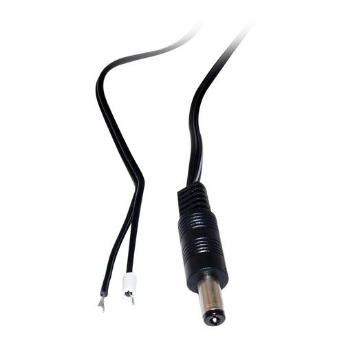DC Power Socket to Bare Wire, DC Male to Open End, 2 foot