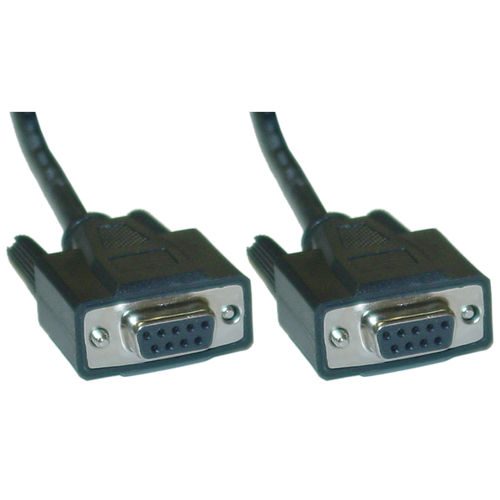 DB9 Female Serial Cable, Black, DB9 Female, UL rated, 9 Conductor, 1:1, 10 foot