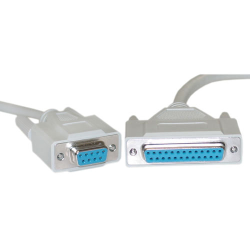 Null Modem Cable, DB9 Female to DB25 Female, UL rated, 8 Conductor, 10 foot