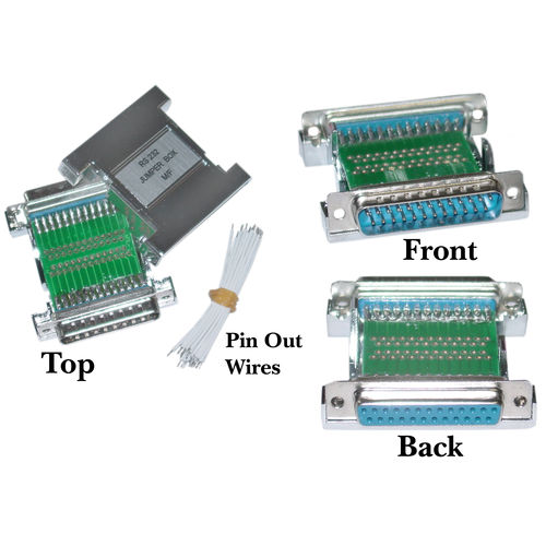RS-232 Jumper Box, DB25 Male to DB25 Female
