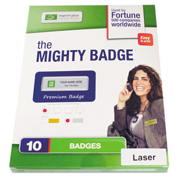 Name Badge Refill Kit, Silver, Laser, 1 x 3, 10 per Kit