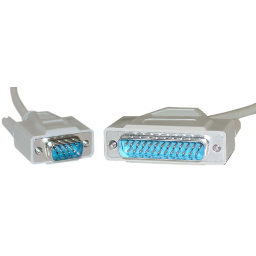 Serial Cable, DB9 Male to DB25 Male, UL rated, RS232, 9 Conductor, 6 foot