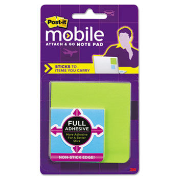 Attach & Go Full Adhesive Note Pads, 3 x 3, 2 x 2, 3 25-Sheet Pads