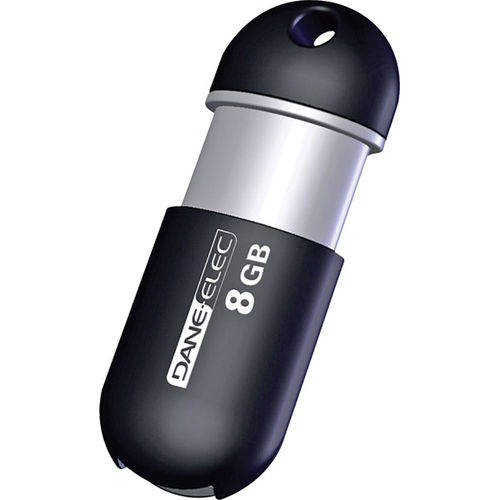 8GB Capless USB 2.0 Flash Drive - Black/Gray