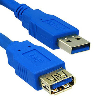 USB 3.0 Extension Cable, Blue, Type A Male / Type A Female, 15 foot