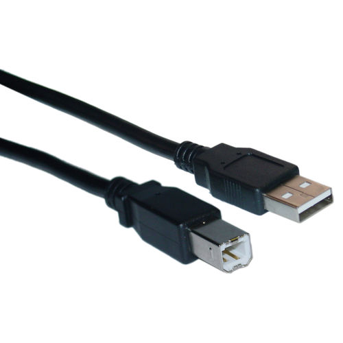 USB 2.0 Printer/Device Cable, Black, Type A Male to Type B Male, 3 foot