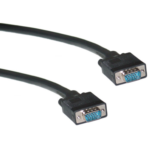 SVGA Cable, Black, HD15 Male, Coaxial Construction, Double Shielded, 10 foot