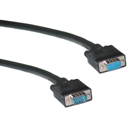 SVGA Extension Cable, Black, HD15 Male to HD15 Female, Coaxial Construction, Double Shielded, 3 foot