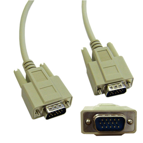 VGA Cable, Low resolution, HD15 Male, 15 Conductor, 10 foot