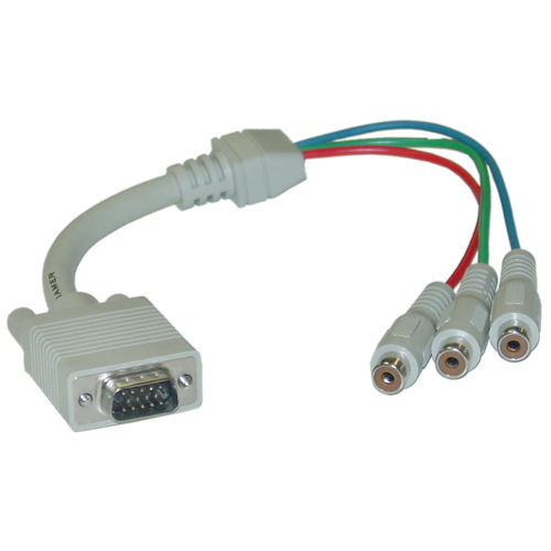 VGA to Component Video Adapter, HD15 Male to 3 x RCA Female (RGB), 1 foot * Not For Computer Use