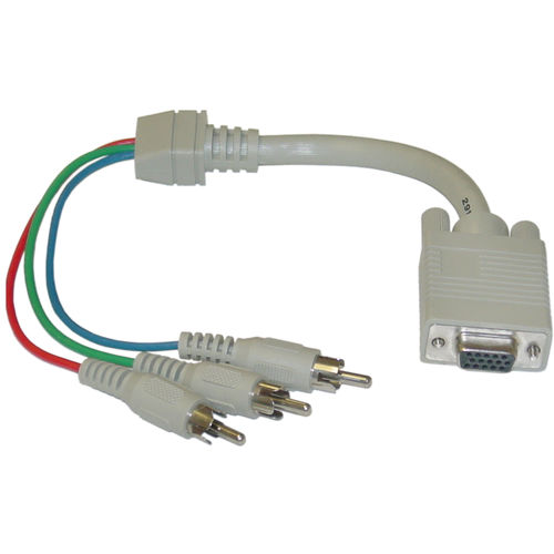 VGA to Component Video Adapter, HD15 Female to 3 x RCA Male (RGB), 1 foot * Not For Computer Use