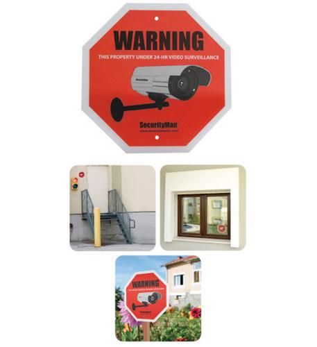 2pcs pack surveillance warning sign