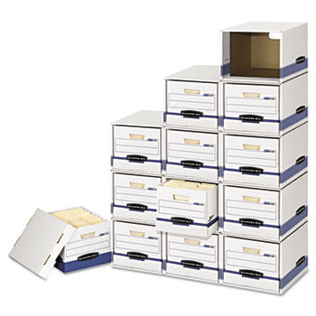 Storage Drawer with Presto Heavy-Duty Box, Letter/Legal, White/Blue, 6/Carton