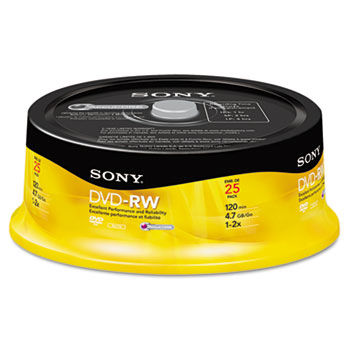 DVD-RW Discs, 4.7GB, 2x, 25/Pack