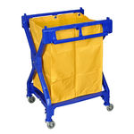 Offex Rolling Commercial Folding Heavy Duty Laundry Cart With Nylon Bag - Blue