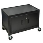 Offex Mobile Lockable Steel Storage Cabinet 29"" H With Ball Bearing Casters - Black