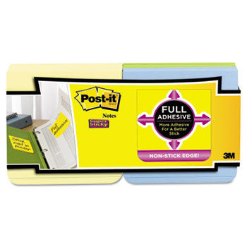 Full Adhesive Notes, 3 x 3, Ruled, Assorted Pastel Colors, 12/Set